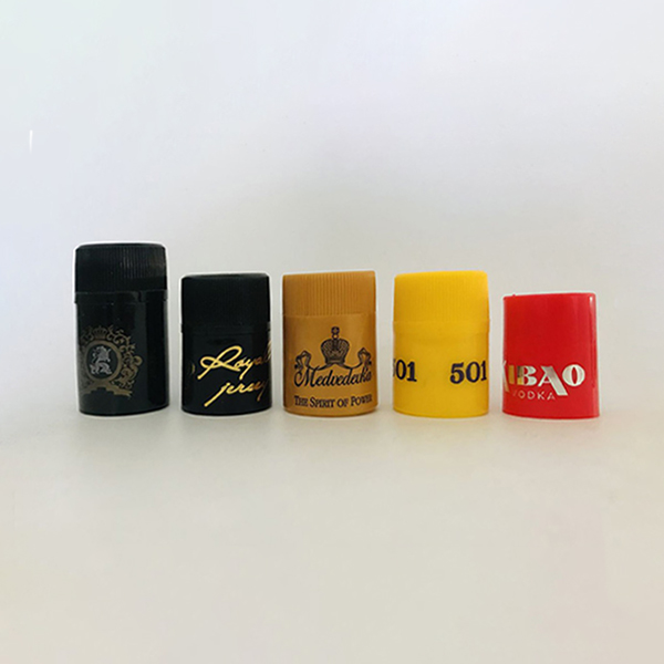 Customized plastic cap for glass bottle