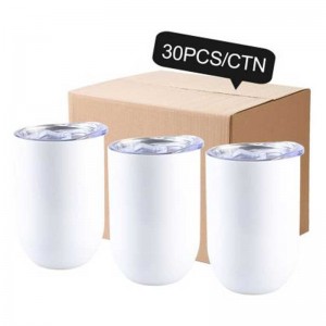 12oz Sublimation Wine Tumbler with Lid and Straw