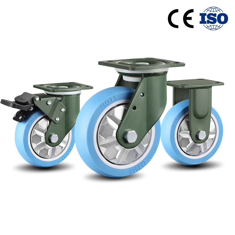 4 inch blue Heavy duty swivel industrial pu caster wheels