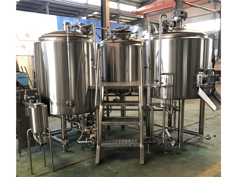 5BBL beer brewhouse of mash/lauter tank and kettle/whirlpool tank add hot water tank