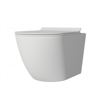 Wall Hung Toilet Bowl including Soft Close Seat, Glossy White Ceramic,Dual Flush