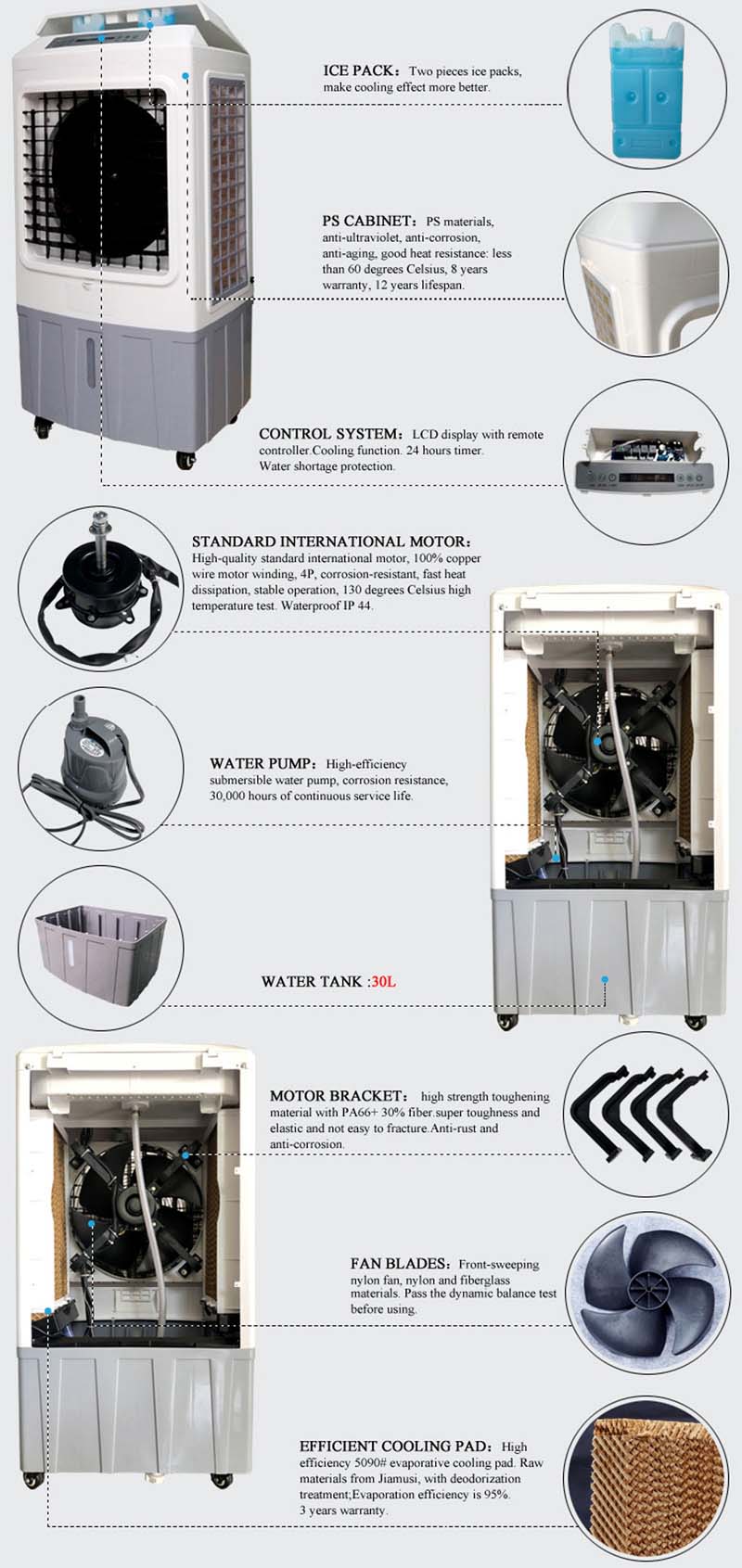 XK-05SY Portable solar DC air cooler