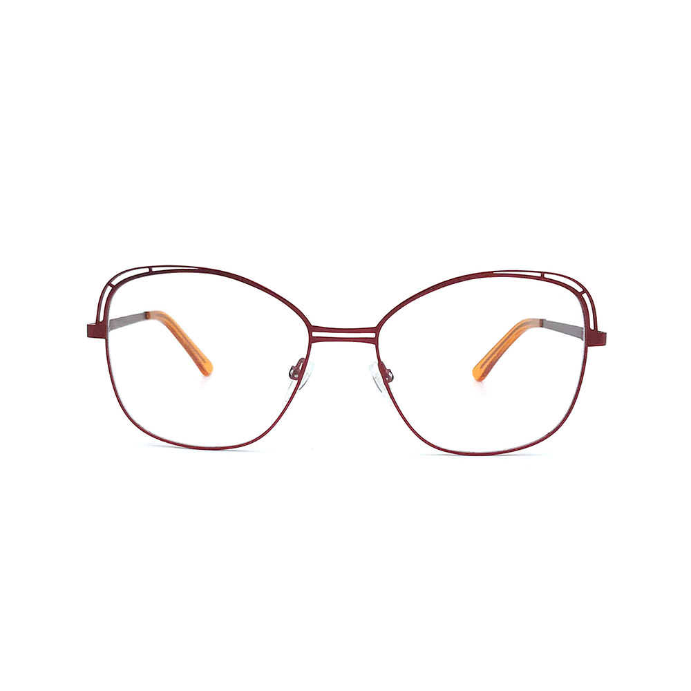 Women Oversized Double Bridge Fashion Metal Reading Glasses