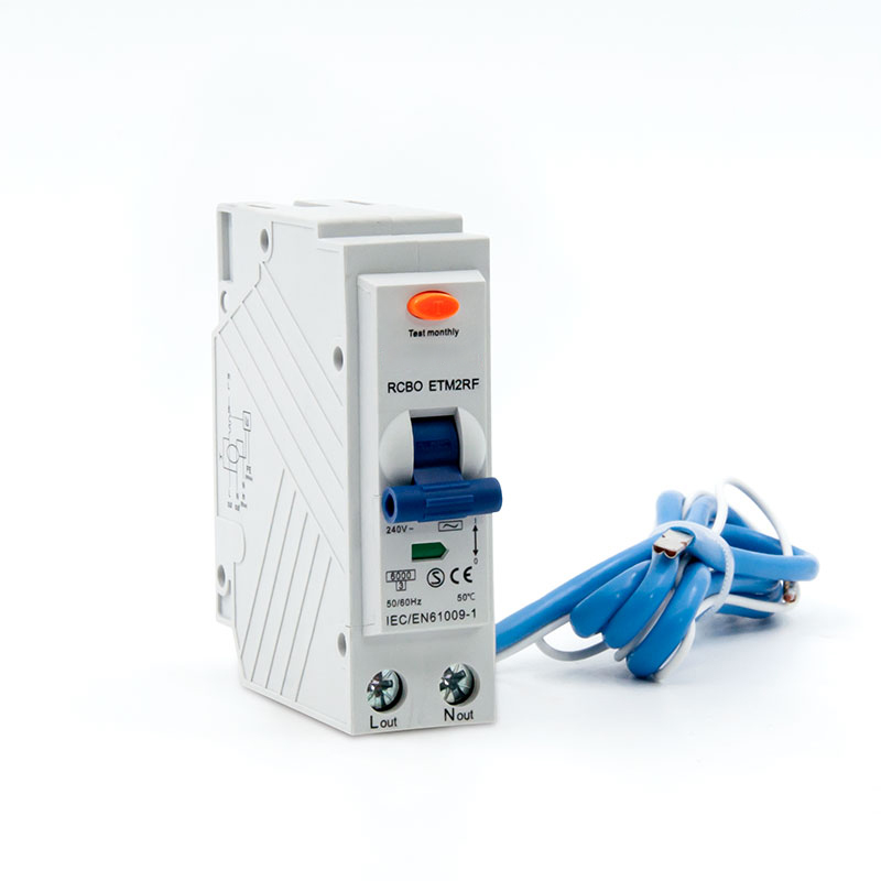 1P+N, RCBO, B, C curve, ETM2RF, Residual Current Breaker with Over-Current protection, plug in
