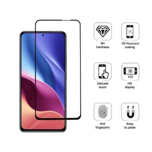 3D Resin Carving Silk Screen Print Full Glue Tempered Glass Screen Protector for Xiaomi Redmi K40