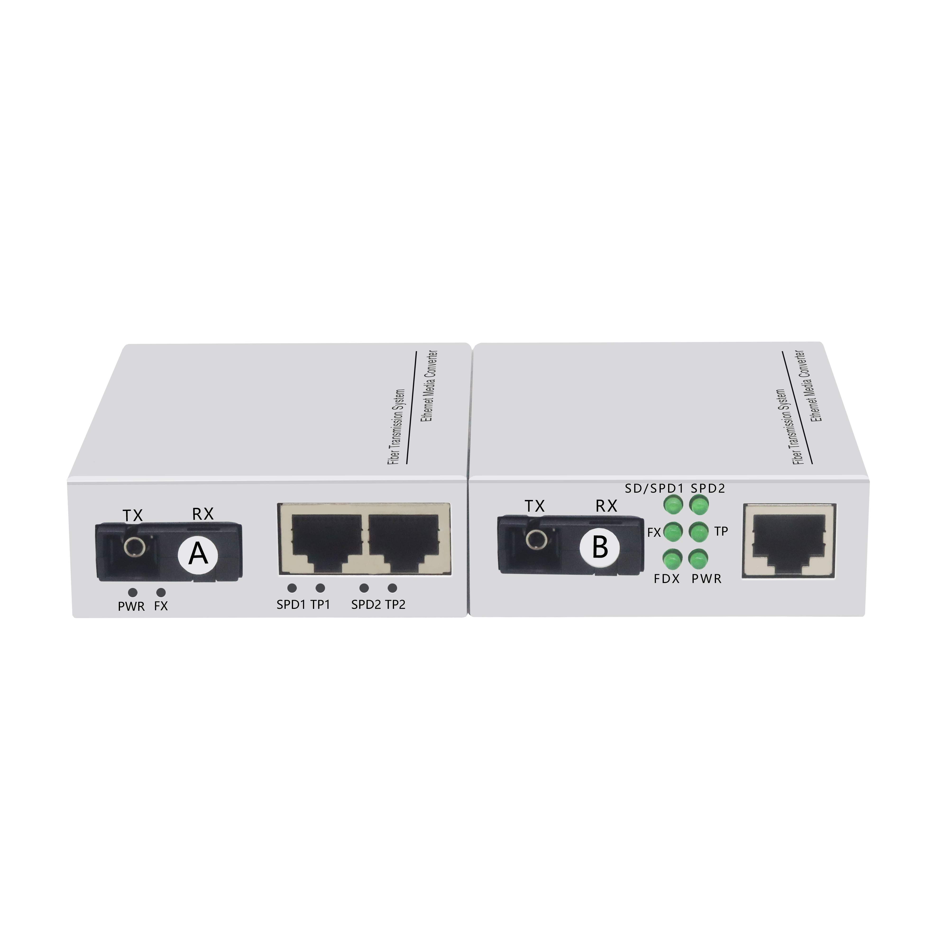 Gigabit fiber optic transceiver (one optical and two electrical)