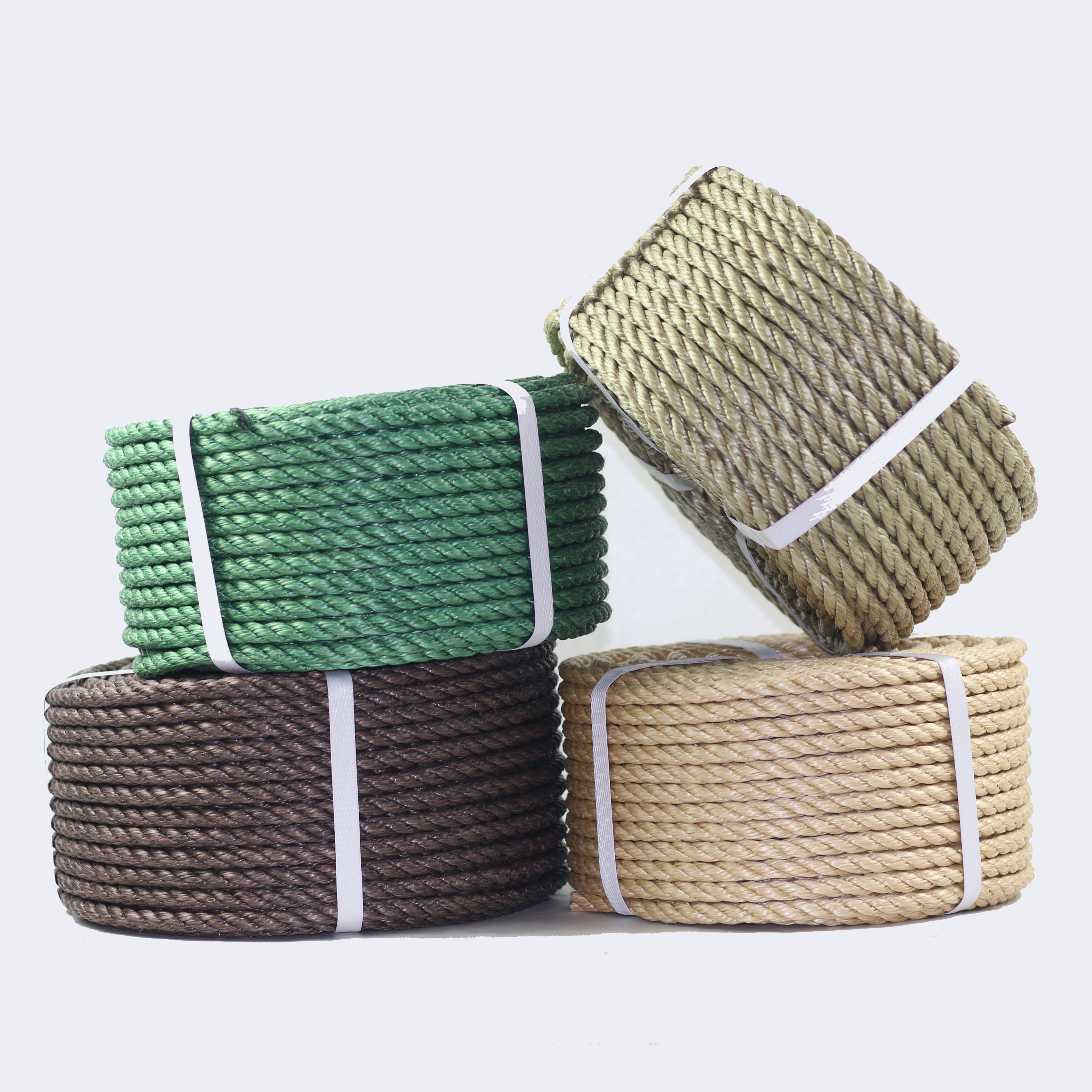 3/4 strands PP hemp cord rope for danline, fishing, floating