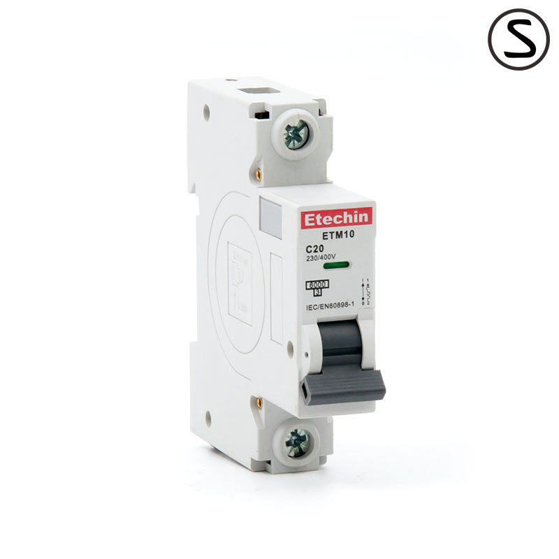 1P, 2P, 3P, 4P B C D curve, MCB, ETM10, AC, miniature circuit breaker, mini circuit breaker, din rail