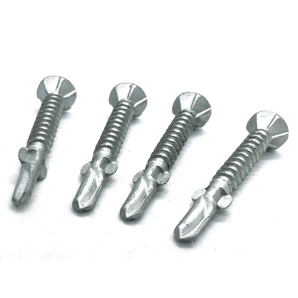 Dacromet countersunk head self drilling screw with ears