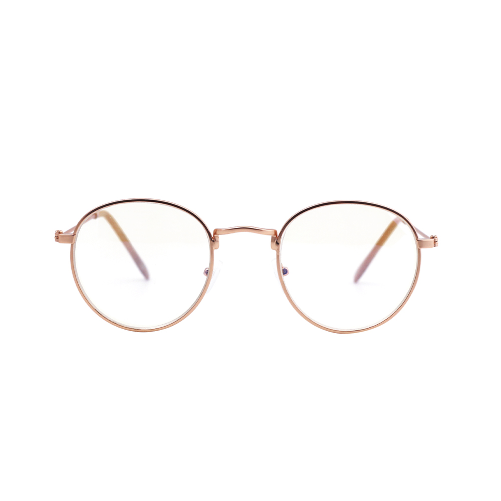 Blue Light Blocking Unisex Round Eye Shape Metal Frames