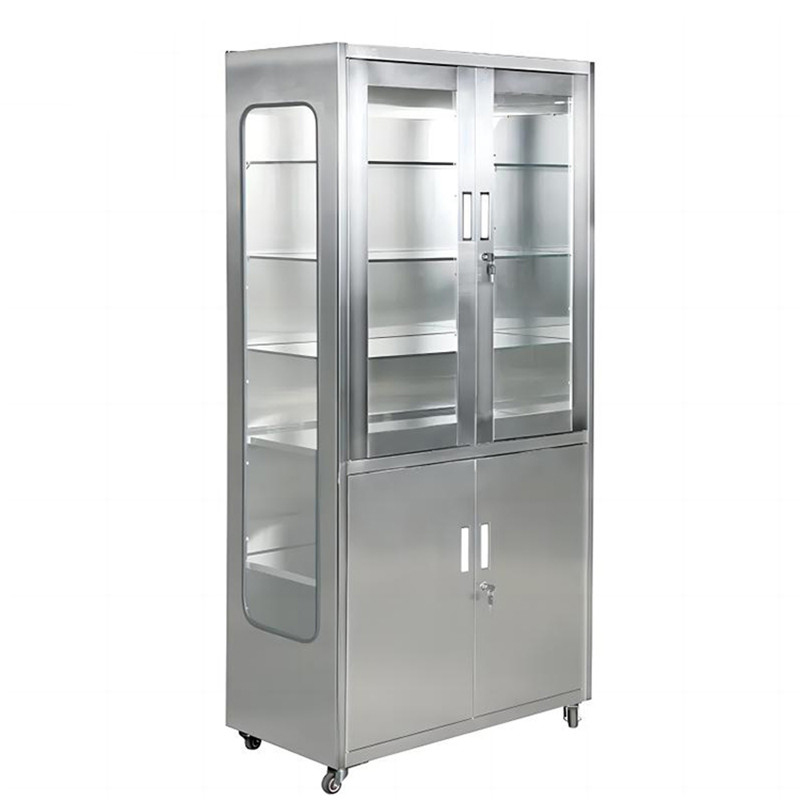 Medical apparatus and instruments storage metal hospital cabinet