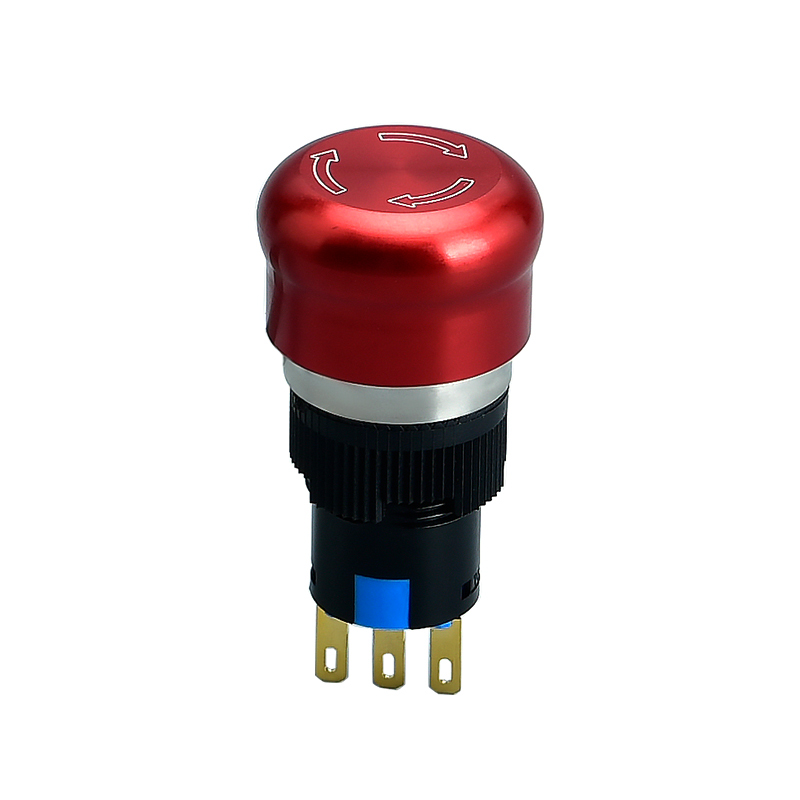 16mm Waterproof Metal Latching Emergency STOP Mushroom Push Button emergency Switch 1NO1NC/2NONC