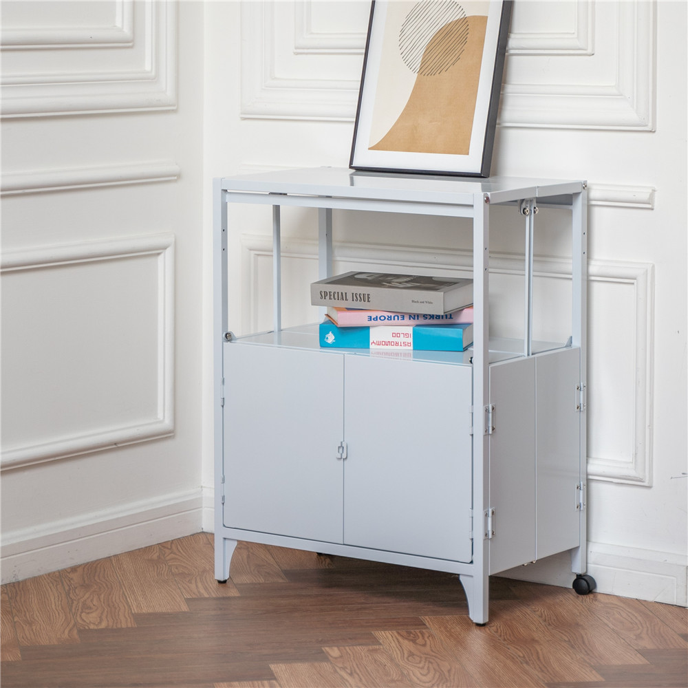 Factory Sale Folding Metal Steel Bookcase Cabinet Metal Side Storage Cabinet for Living Room GO-FS-C