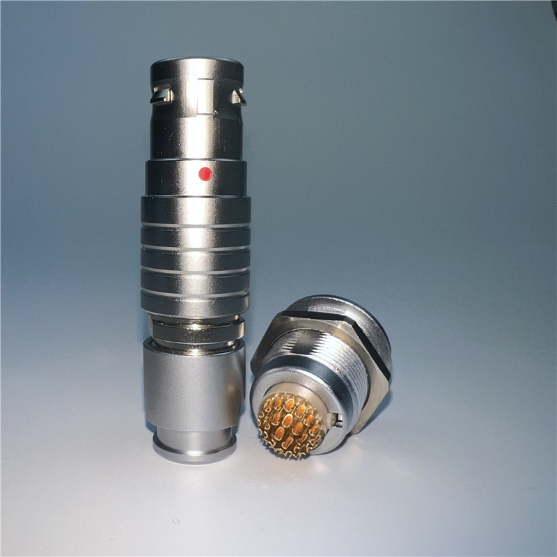 B series push pull connector metal circular IP50 indoor used with 360 degree EMC shielding