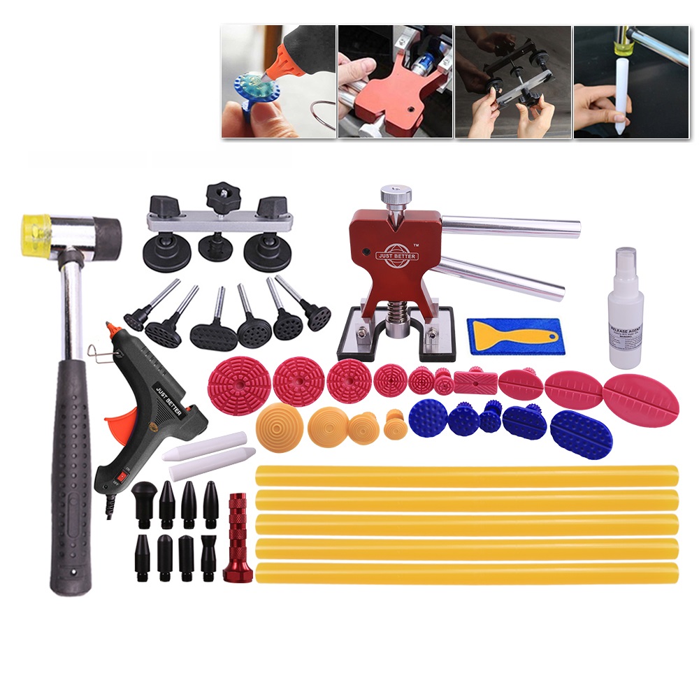 Paintless Dent Repair Tool Kit Dent Hail Damage Remover Puller Lifter Pulling Bridge Glun Gun With 19pcs Glue Tabs Glue Sticks Kit